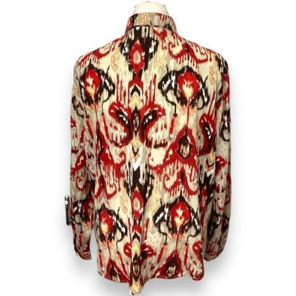 Chico’s Women’s Shirt Long Sleeve Button Down Aztec Blouse Multi size 3 (US16) - Picture 4 of 8